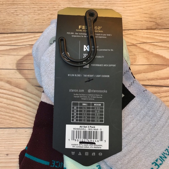 Stance Feel 360 3 Pack Tab Height Socks - Picture 9 of 10